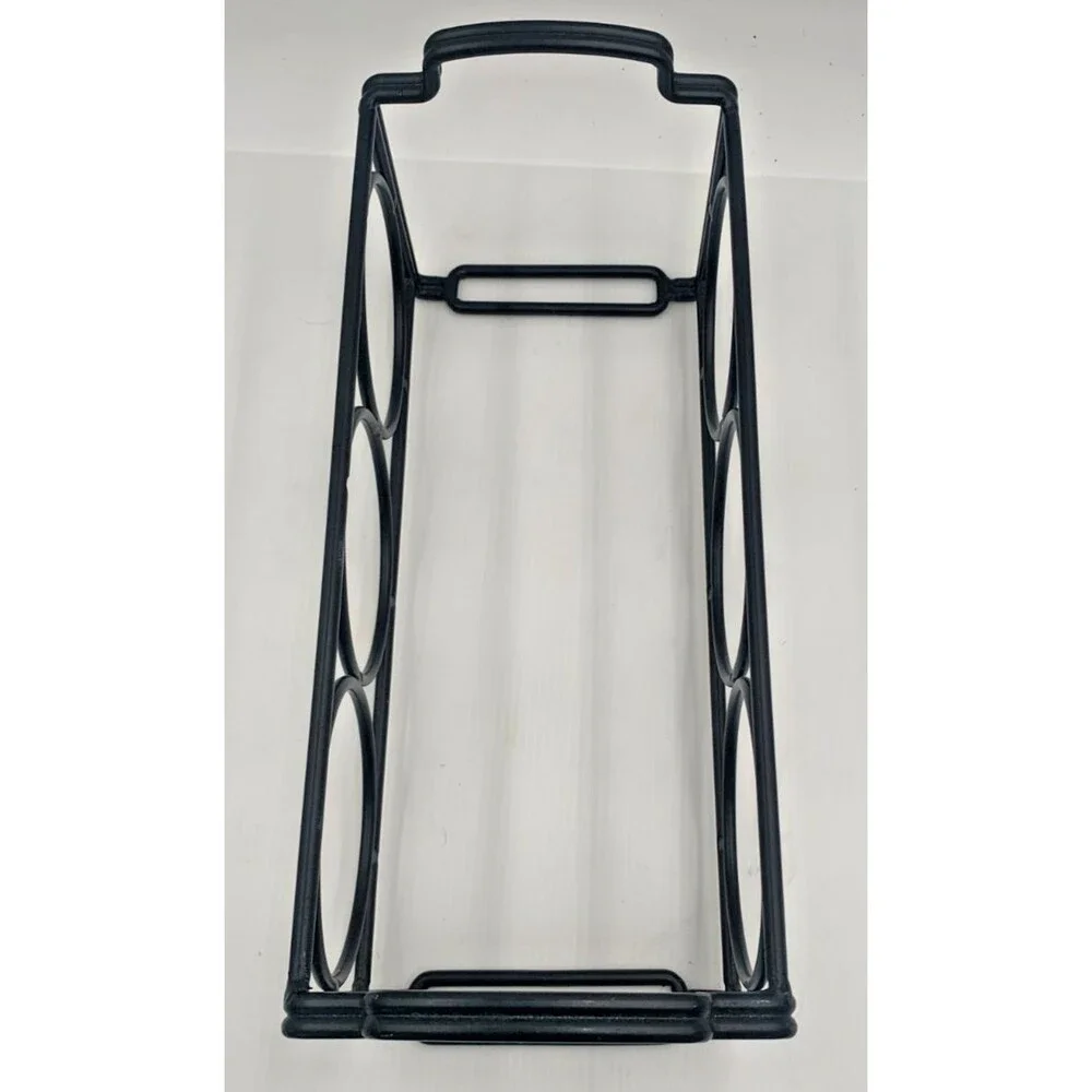 Modern Black Metal 3-Bottle Wine Rack Tabletop Horizontal Bottle Holder Barware